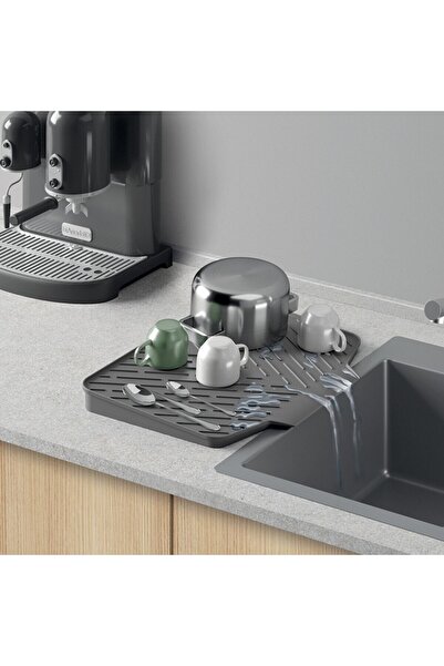 Metaltex سجادة تجفيف جرافيتي ديو 2 في 1 - تجفيف مزدوج الجوانب وتجميع الماء