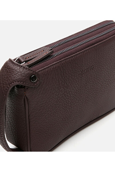 Hotiç Men's Leather Brown Handbag