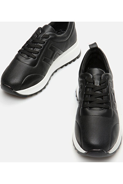 Hotiç Pantofi sport negri din piele de damă