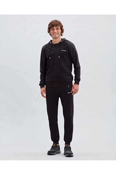 SKECHERS Hanorac din fleece de greutate medie, cu fermoar complet, pentru băr...