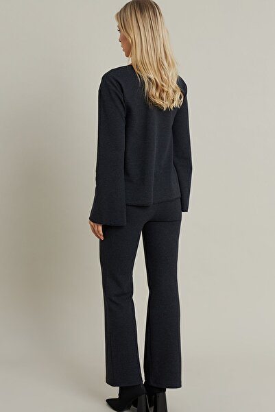 MAMAYAGA Women's Long Sleeve Front Lace up Jacket with Elastic Waist Bottom Top Pants Casual Sports Stylish Set