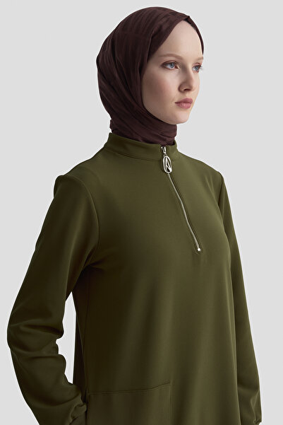 Armine Yaka Fermuarlı Kolları Ribanalı Tunik Sonbahar-Kış