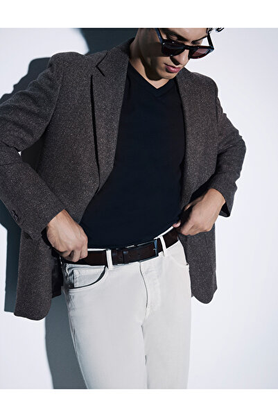 İLVİ Novak Men's Belt Brown Genuine Opening Leather