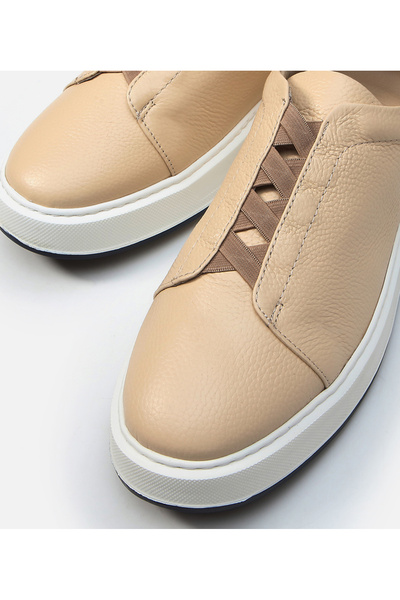 Hotiç Men's Leather Beige Casual Shoes