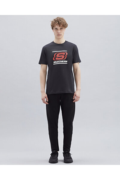 SKECHERS Ανδρικό T-Shirt με Μεγάλο Λογότυπο M, Μαύρο T-Shirt S212949-001