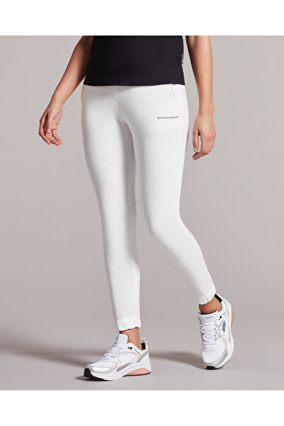 SKECHERS W New Basics Basics Elastic Cuff Jogger Kadın Beyaz Eşofman Altı S222236-100