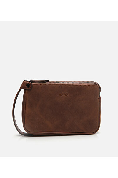 Hotiç Men's Leather Brown Handbag