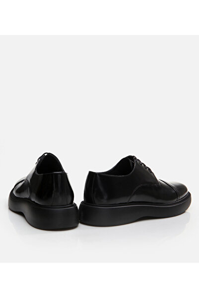 Hotiç Men's Leather Black Casual Shoes