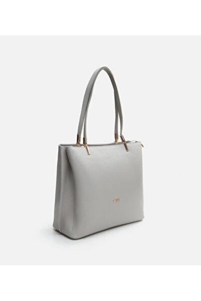 Hotiç Gray Genuine Leather Women's Bag