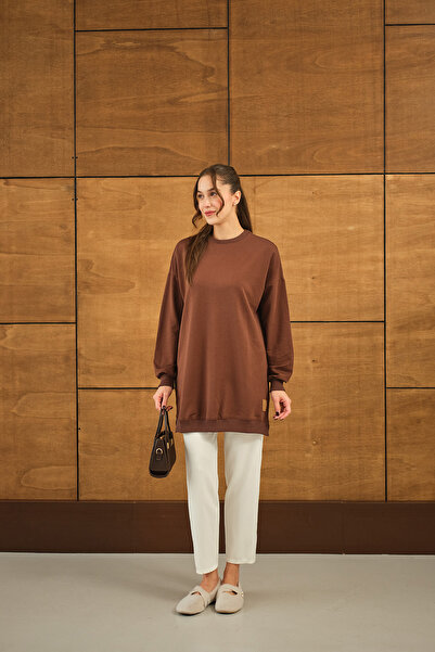 LOCCO Brown Loose Tunic - Women'S, Crest Detail