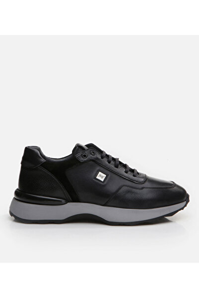 Hotiç Men's Leather Black Sports Shoes