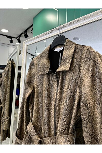 MERAM BUTİK Hale Nagini̇ Leather Jacket - Mink - 2