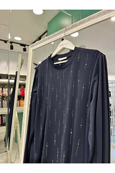 MERAM BUTİK Adn Stone Tunic 302 - Dark Blue - 2
