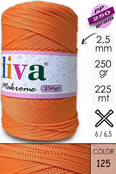 Diva İplik Поліп Макроме 250 ГР 125 Помаранчевий