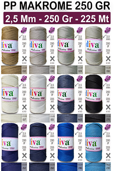 Diva İplik Поліп Макроме 250 ГР 220 Бейбі Блакитний