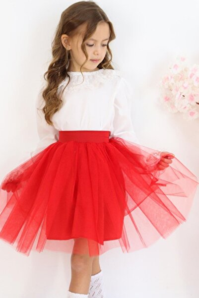 Parla Kids Kız Çocuk Tüllü Tütü Etek 23 Nisan 29 Ekim 10 Kasım Gösteri Kıyafeti Kostüm