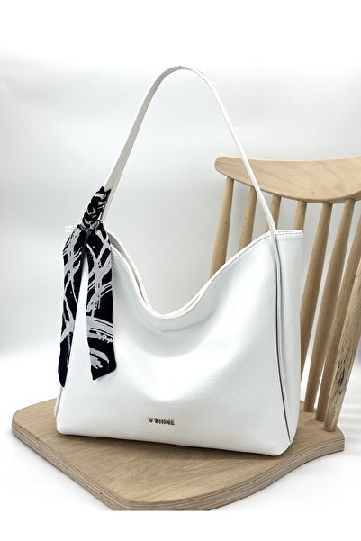 VICTORIA SHINE حقيبة كتف كبيرة الحجم 3061 باللون الأبيض