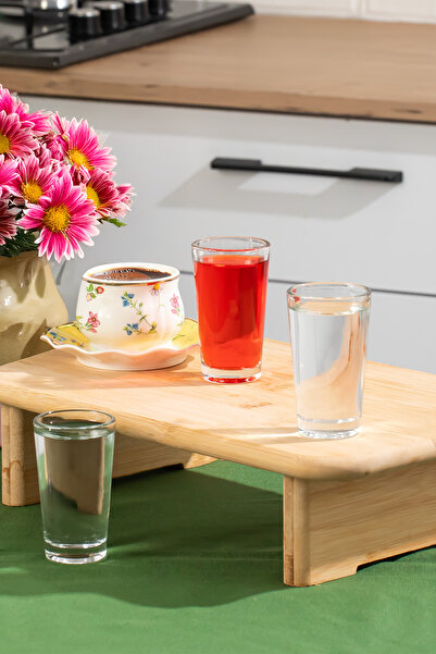 Porsima Glass 6591 - 6 Pieces Coffee Color Soft Drink Water Cup 100Cc Presentation Shot Glass