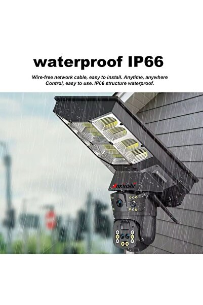 OEM Λάμπα δρόμου 500W με 2 κάμερες παρακολούθησης και ηλιακό πάνελ - Κάρτα SIM 4G, ζουμ 10X