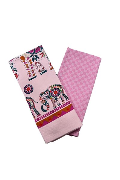 LaraLisa Collection 2'li Mutfak Peçetesi %100 Pamuk Dokuma Desenli ve Baskılı 40 x 60 Havlu Seti