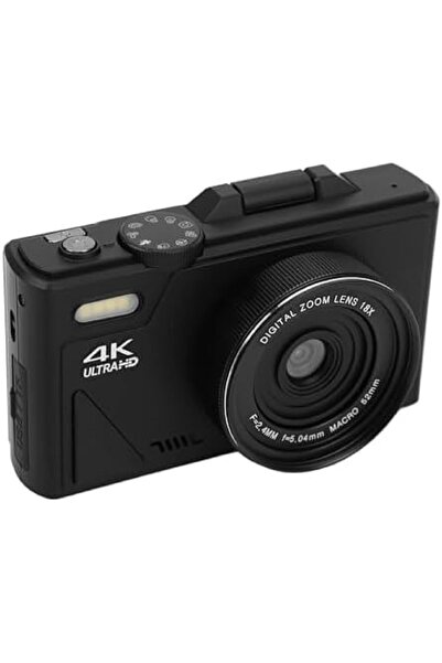 DKH Digital Camera, Autofocus UHD 4K Vlogging Camera with 3 Inch Flip Screen, 64MP 18X Digital