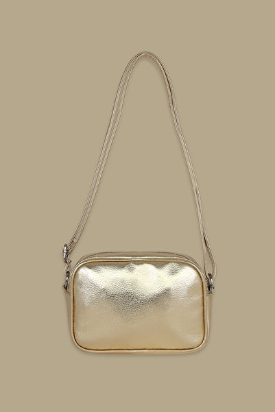 ICONE BAG Gold Icone Children's Shoulder Bag - Heart Quilted Detail