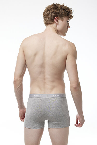 Malabadi Men's Gray Cotton Elastane 3-Piece Boxer Set - 3m075