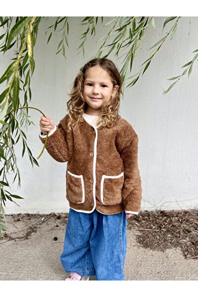 DİVİSTA سترة صوفية من القطيفة باللون البني للجنسين