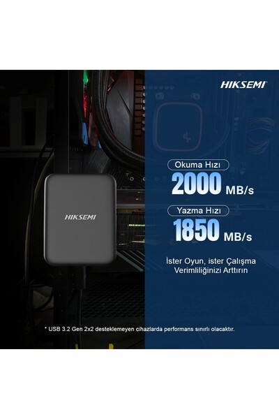 Hiksemi 1Tb 2000Mb/S - 1850Mb/S USB 3.2 Gen2X2 Typec Magnetic Portable Hard Drive