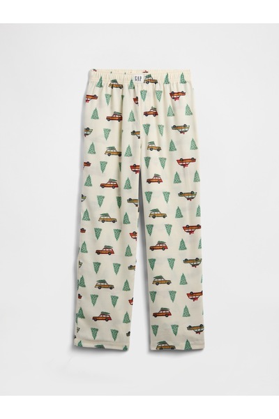 GAP Kız Çocuk Yeşil %100 Geri Dönüştürülmüş Flannel Pijama Altı