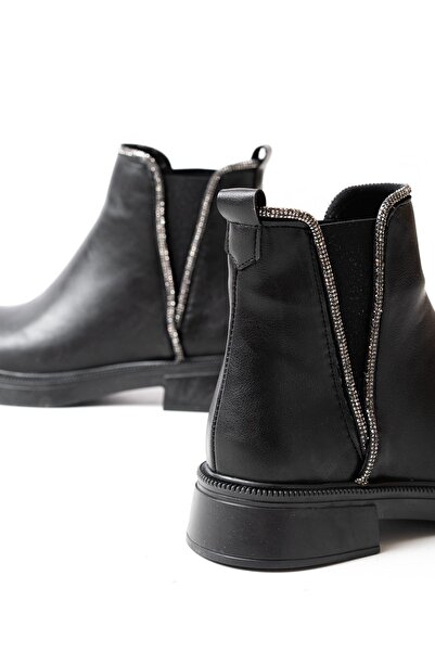 Rainon Store Where Elegance Meets Comfort: Stone Detailed Elastic Casual Women's Boots – Black Color Sparkle