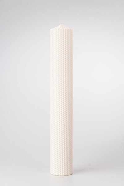 CRL Lumânare de nuntă și botez, albă, tip fagure de miere, H40 cm - A6 cm