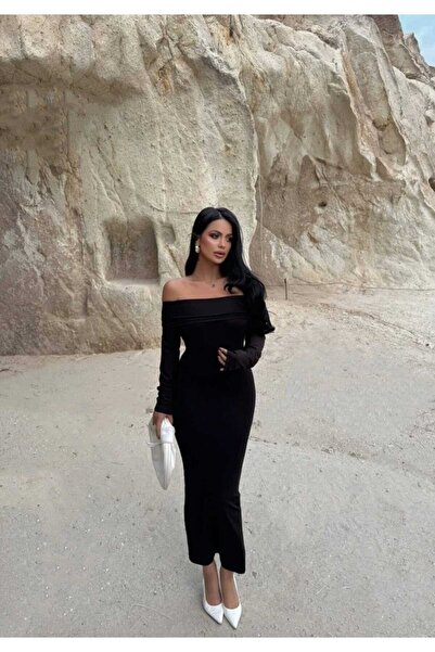 albaroda Γυναικείο φόρεμα από πολυαμίδιο με μαύρο γιακά Madonna