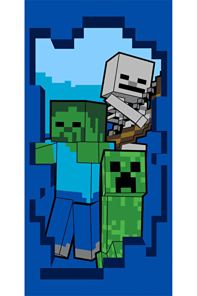 MINECRAFT Beware bath towel, beach towel 70x140cm