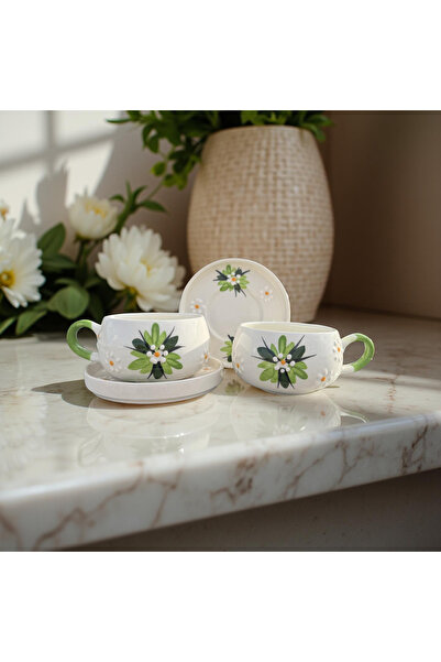 İlbay Çini Takı Green Crocus Flower Beren Plate