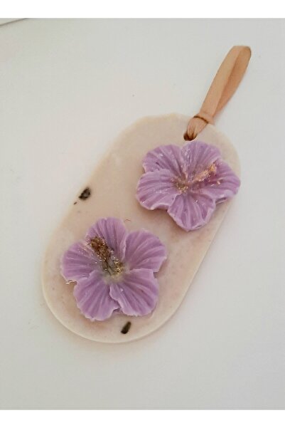 ArtINA esmaraldchic Hibiscus closet air freshener with coffee, jasmine scent, hand-decorated and painted, soy wax