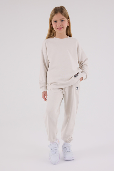 U.S. Polo Assn. U.S. Polo Assn. Girl's Crew Neck Elastic Leg Double Tracksuit Set Vr:P23.C00.Ç01
