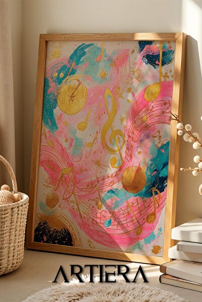 Artiera Princess Dream Golden Left Switch Music Themed Girl's Room Wooden Painting