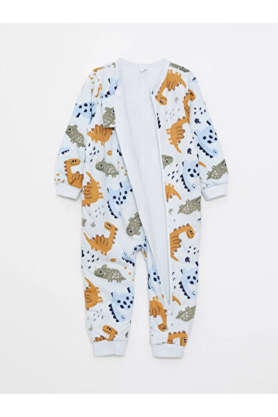 LC Waikiki LCW baby Mavi Bisiklet Yaka Uzun Kollu Baskılı Erkek Bebek Uyku Tulumu / W20870Z1