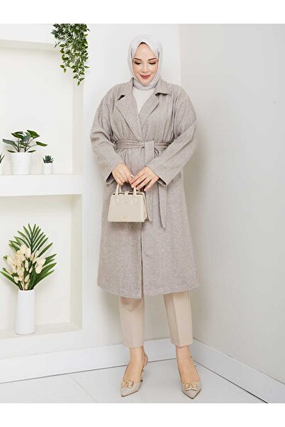 SHİROSA balık sırtı desen kaşe kaban