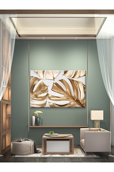 ESLEM YAPRAKLARIN IŞIĞI - ALTIN YAPRAK - BASKI KANVAS TABLO