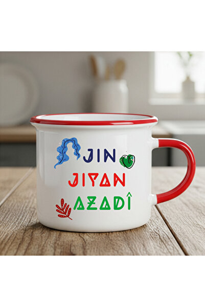 ZERYA كوب مطلي بالمينا بتصميم جين جيان أزادي - كأس جين جيان أزادي