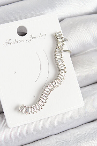 Mustran أقراط من النحاس على شكل طريق مائي باللون الفضي من طراز Cartilage