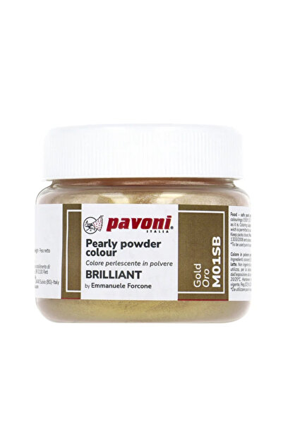 Pavoni Pudra alimentara liposolubila aurie, Brilliant by Emmanuele Forcone, fara E171, 40 g