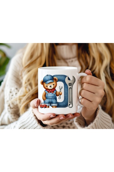 Beramussa Letter O Repairman Teddy Bear Figured Mug - Alphabet Letter Design ...