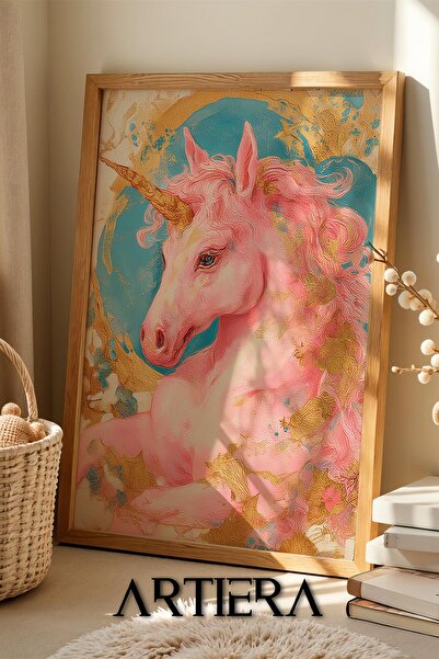 Artiera Princess Dream Dreams Unicorn Girl's Room Wooden Painting