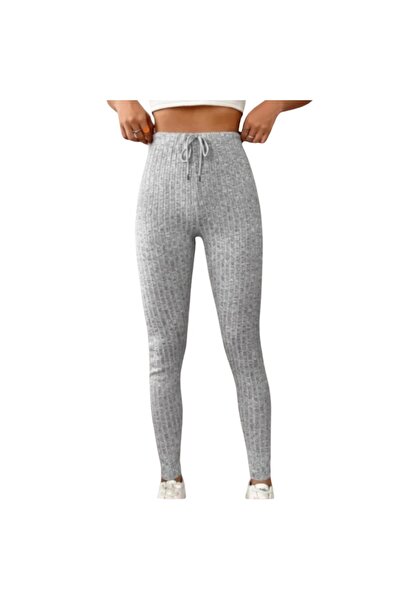 VEYA Grey Drawstring Waist Tights Gym Wear