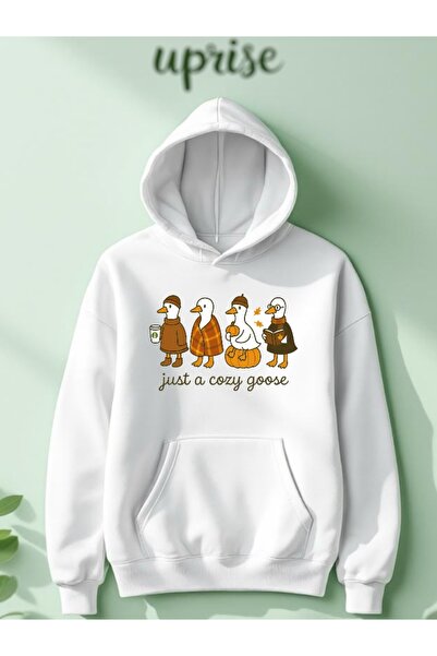 Vordevia Hanorac Just A Cozy Goose cu imprimeu din bumbac cu 3 fire O supradi...