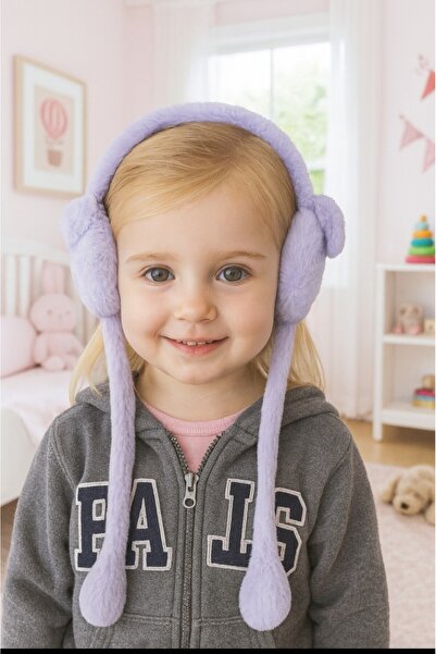 renkli diyar Girl child moving plush headphones winter ears lifting up due to pressure