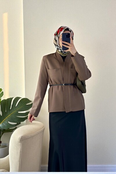 ATASEY COUTURE Deri Kemer Detaylı Ceket